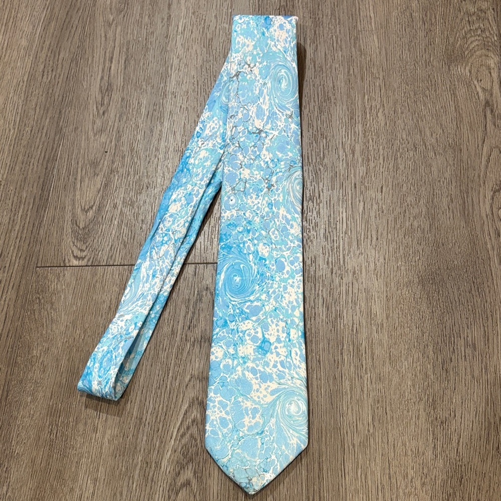Elifşah Silk Turkish Handcrafted Ebru (Marbling) Art Neck Tie